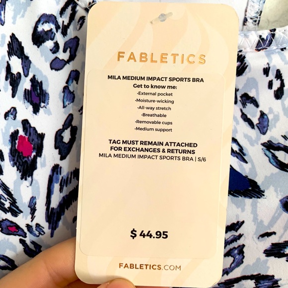Mila cheetah medium impact Fabletics sports bra S - Picture 3 of 7